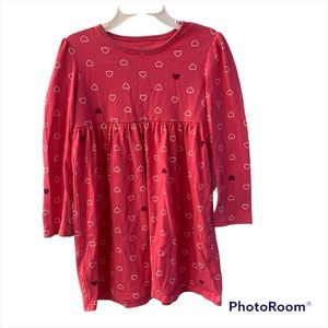 OLD NAVY Toddler Girl Hearts Long Sleeve Dress 5T